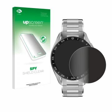Front side of a product packaging with the brand logo upscreen. Next to it is the device TAG Heuer Connected Calibre E4 (45 mm