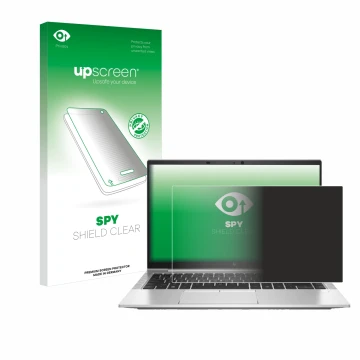 Front side of a product packaging with the brand logo upscreen. Next to it is the device HP EliteBook 845 G7 shown with the co