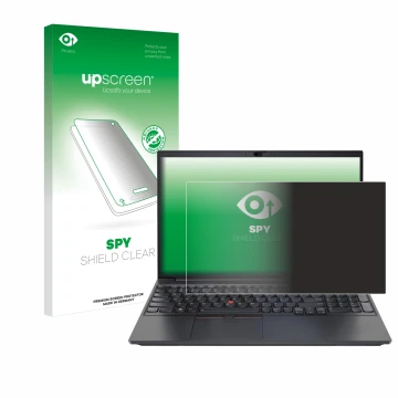 Front side of a product packaging with the brand logo upscreen. Next to it is the device Lenovo ThinkPad E15 Gen 2 shown with 