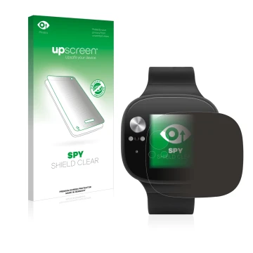 Front side of a product packaging with the brand logo upscreen. Next to it is the device ASUS Vivowatch BP shown with the corr