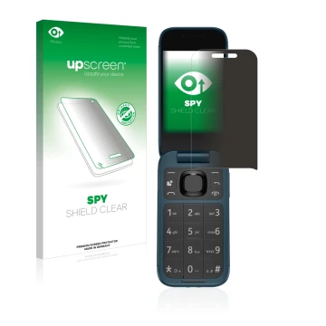 Front side of a product packaging with the brand logo upscreen. Next to it is the device Nokia 2660 Flip shown with the corres