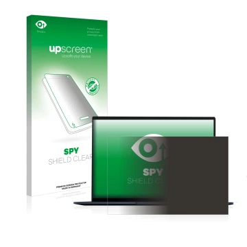 Front side of a product packaging with the brand logo upscreen. Next to it is the device ASUS ZenBook 14 OLED shown with the c