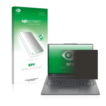 Front side of a product packaging with the brand logo upscreen. Next to it is the device Lenovo Yoga 7i 14