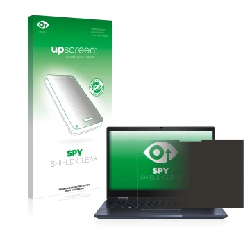Front side of a product packaging with the brand logo upscreen. Next to it is the device ASUS ExpertBook B3 Flip B3402 shown w