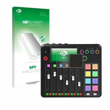 Front side of a product packaging with the brand logo upscreen. Next to it is the device Rode Rodecaster Pro II shown with the