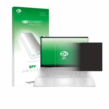 Front side of a product packaging with the brand logo upscreen. Next to it is the device HP Pavilion x360 2-in-1 (14-ekX) show