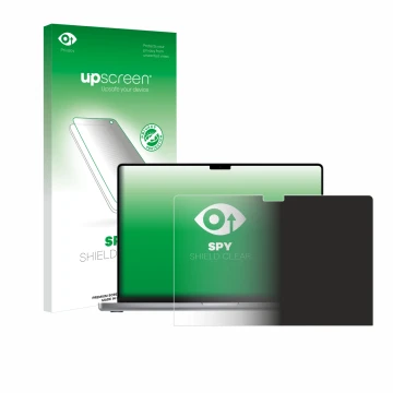 Front side of a product packaging with the brand logo upscreen. Next to it is the device Apple MacBook Pro 16