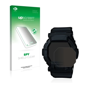 Front side of a product packaging with the brand logo upscreen. Next to it is the device Casio G-Shock GD350 shown with the co