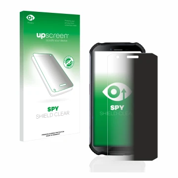 Front side of a product packaging with the brand logo upscreen. Next to it is the device Doogee S41 shown with the correspondi