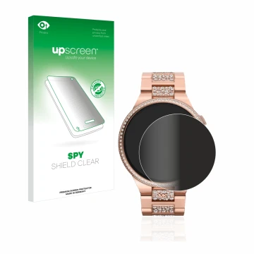 Front side of a product packaging with the brand logo upscreen. Next to it is the device Michael Kors Camille Gen 6 MKT5147 sh