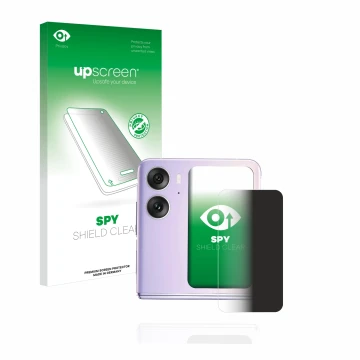 Front side of a product packaging with the brand logo upscreen. Next to it is the device Oppo Find N2 Flip (Back display) show