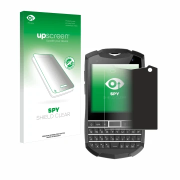 Front side of a product packaging with the brand logo upscreen. Next to it is the device Unihertz Titan Pocket shown with the 