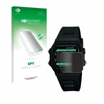 Front side of a product packaging with the brand logo upscreen. Next to it is the device Casio W-86-1VQES shown with the corre