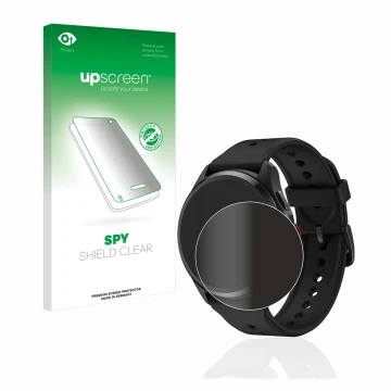 Front side of a product packaging with the brand logo upscreen. Next to it is the device Mobvoi TicWatch Pro 5 shown with the 