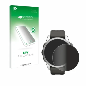 Front side of a product packaging with the brand logo upscreen. Next to it is the device Garmin Fenix 7S Pro Solar (42 mm) sho