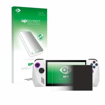 Front side of a product packaging with the brand logo upscreen. Next to it is the device ASUS ROG Ally (2023) RC71L shown with