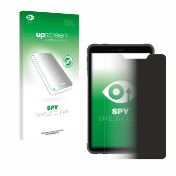 Front side of a product packaging with the brand logo upscreen. Next to it is the device Ulefone Armor Pad 8 shown with the co