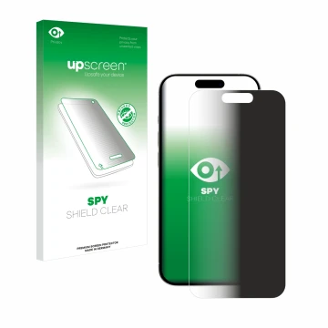 Front side of a product packaging with the brand logo upscreen. Next to it is the device Apple iPhone 15 Pro shown with the co