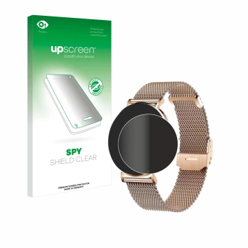 Front side of a product packaging with the brand logo upscreen. Next to it is the device Xcoast X-Watch Siona 2 shown with the