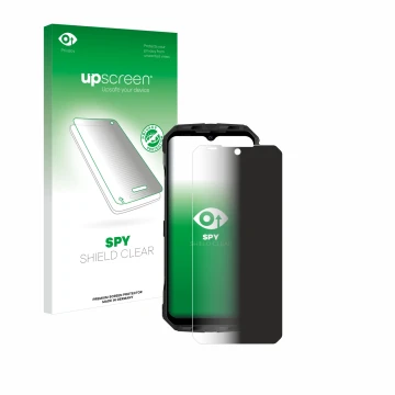 Front side of a product packaging with the brand logo upscreen. Next to it is the device Doogee V Max shown with the correspon