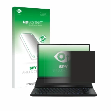 Front side of a product packaging with the brand logo upscreen. Next to it is the device ASUS ROG Zephyrus Duo 16 2023 shown w