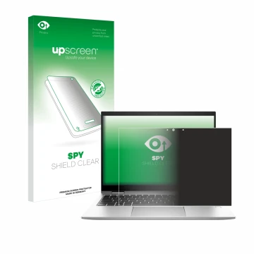 Front side of a product packaging with the brand logo upscreen. Next to it is the device HP EliteBook x360 830 G10 shown with 