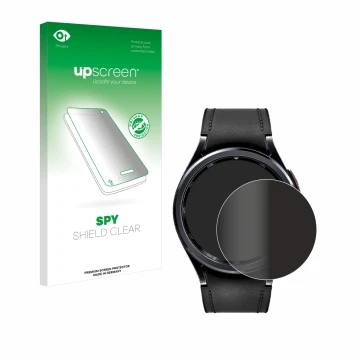 Front side of a product packaging with the brand logo upscreen. Next to it is the device Samsung Galaxy Watch 6 Classic (47 mm