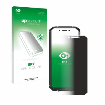 Front side of a product packaging with the brand logo upscreen. Next to it is the device Oukitel WP18 shown with the correspon