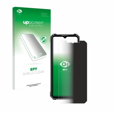 Front side of a product packaging with the brand logo upscreen. Next to it is the device Oukitel WP28 shown with the correspon