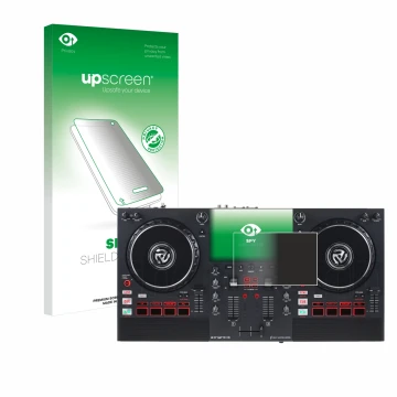 Front side of a product packaging with the brand logo upscreen. Next to it is the device Numark Mixstream Pro+ shown with the 