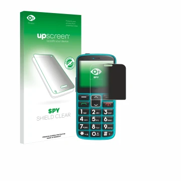 Front side of a product packaging with the brand logo upscreen. Next to it is the device Uleway Seniorenhandy shown with the c