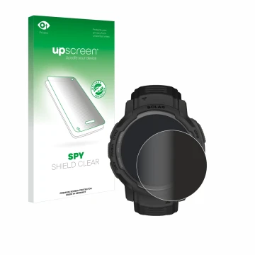 Front side of a product packaging with the brand logo upscreen. Next to it is the device Garmin Instinct Crossover AMOLED show