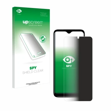 Front side of a product packaging with the brand logo upscreen. Next to it is the device Nokia C12 shown with the correspondin