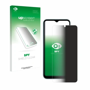 Front side of a product packaging with the brand logo upscreen. Next to it is the device Samsung Galaxy M15 shown with the cor