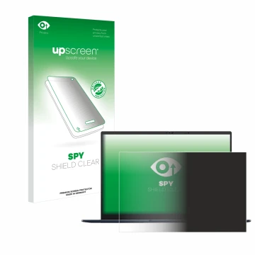 Front side of a product packaging with the brand logo upscreen. Next to it is the device ASUS ZenBook 14 OLED UX3405 Non-Touch