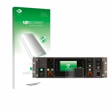 Front side of a product packaging with the brand logo upscreen. Next to it is the device Behringer X32 Rack shown with the cor