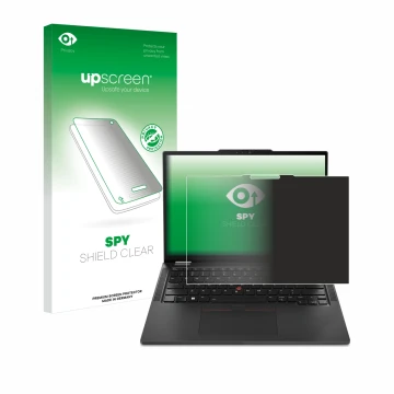 Front side of a product packaging with the brand logo upscreen. Next to it is the device Lenovo ThinkPad X13 2-in-1 Gen 5 show