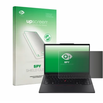 Front side of a product packaging with the brand logo upscreen. Next to it is the device Lenovo ThinkPad T14s Gen 5 shown with