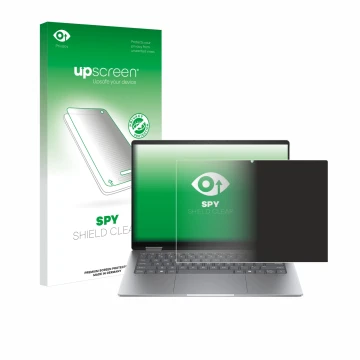 Front side of a product packaging with the brand logo upscreen. Next to it is the device HP Envy x360 14 2-in-1 shown with the