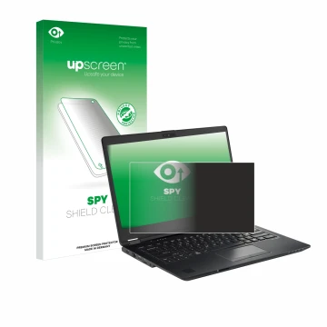 Front side of a product packaging with the brand logo upscreen. Next to it is the device Fujitsu Lifebook U7410 shown with the