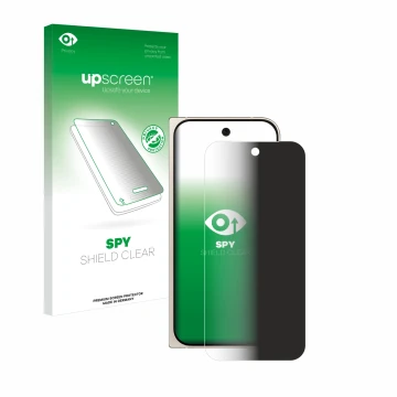 Front side of a product packaging with the brand logo upscreen. Next to it is the device Google Pixel 9 Pro Fold shown with th