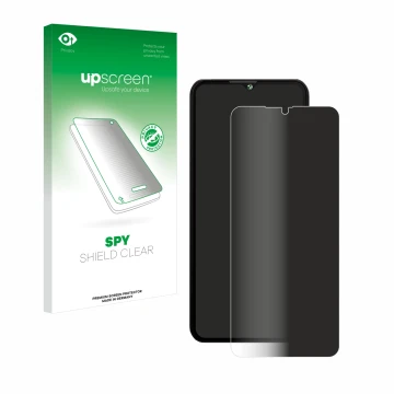Front side of a product packaging with the brand logo upscreen. Next to it is the device Cubot A10 shown with the correspondin