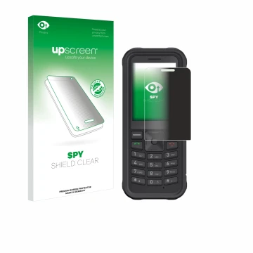 Front side of a product packaging with the brand logo upscreen. Next to it is the device Sonim XP100 shown with the correspond
