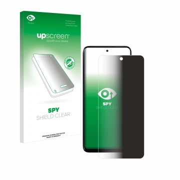 Front side of a product packaging with the brand logo upscreen. Next to it is the device Motorola Moto G05 shown with the corr