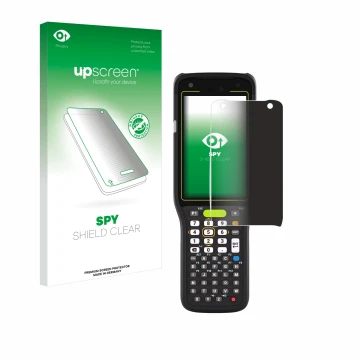 Front side of a product packaging with the brand logo upscreen. Next to it is the device Zebra MC3400 shown with the correspon