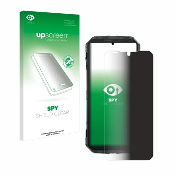 Front side of a product packaging with the brand logo upscreen. Next to it is the device Doogee S Punk Pro shown with the corr