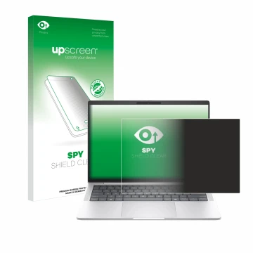 Front side of a product packaging with the brand logo upscreen. Next to it is the device HP EliteBook 1040 G11 shown with the 