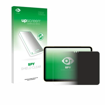 Front side of a product packaging with the brand logo upscreen. Next to it is the device Apple iPad Air 11