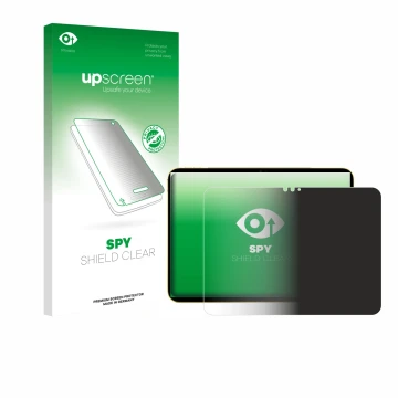 Front side of a product packaging with the brand logo upscreen. Next to it is the device Apple iPad Air 11