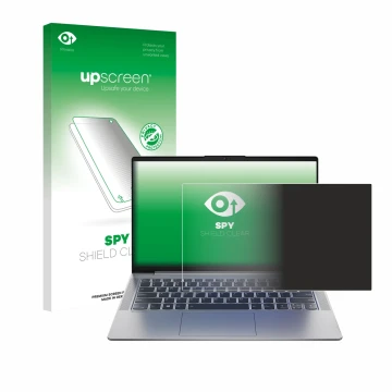 Front side of a product packaging with the brand logo upscreen. Next to it is the device Lenovo IdeaPad 5 14ALC05 shown with t